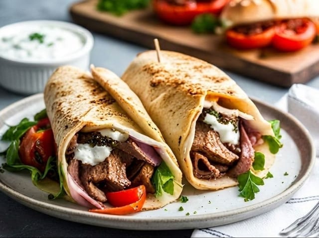 Rotisserie Beef & Lamb Platter.
